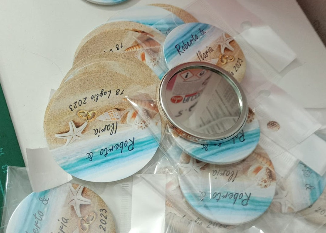 SPECCHIETTO ROTONDO 5,8 CM PERSONALIZZATO