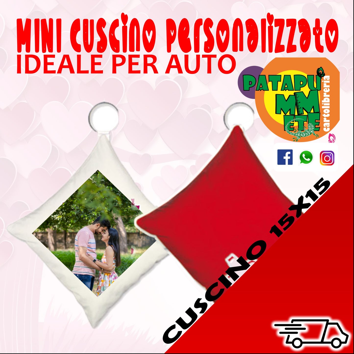 MINI CUSCINO PERSONALIZZATO Ideale per auto