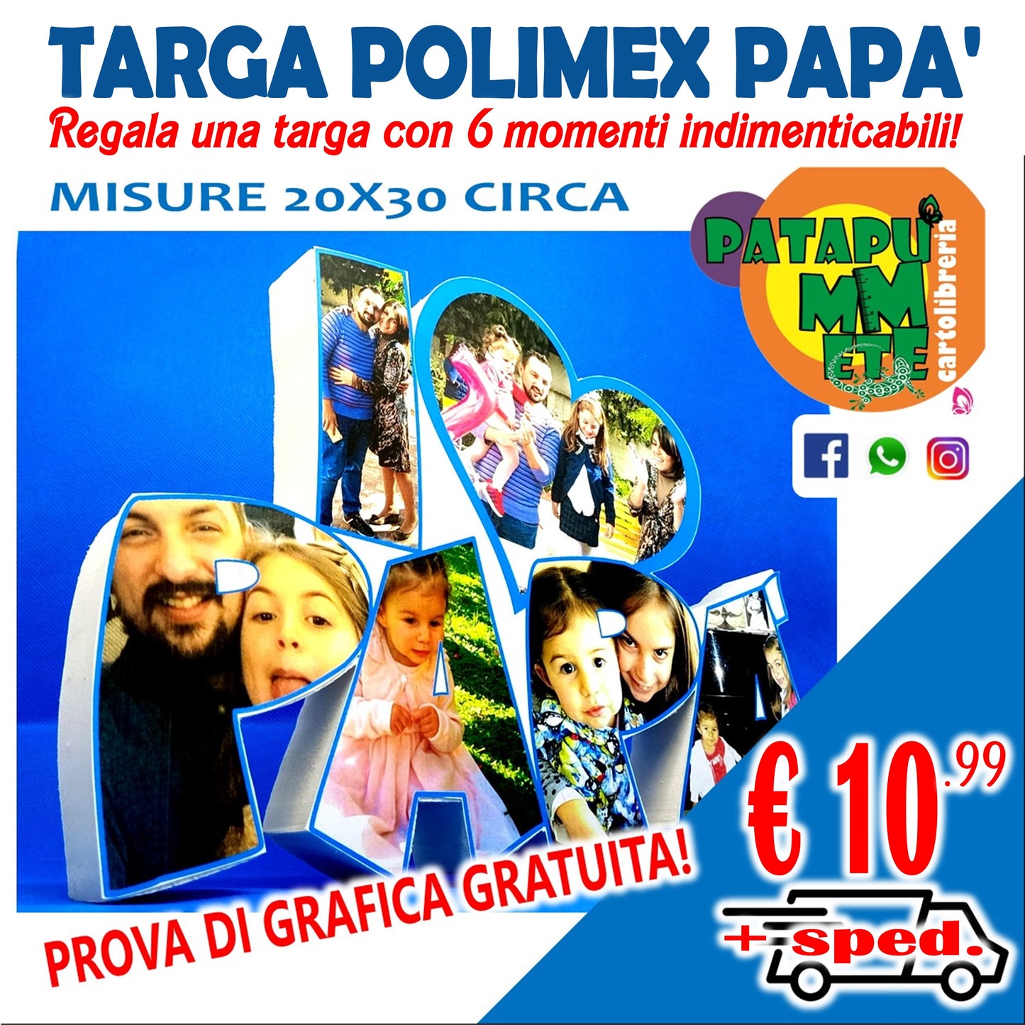 TARGA POLIMEX I LOVE PAPA'