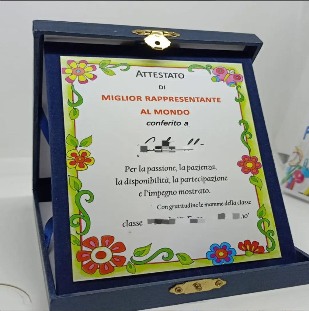 TARGA CON ASTUCCIO IN LEGNO