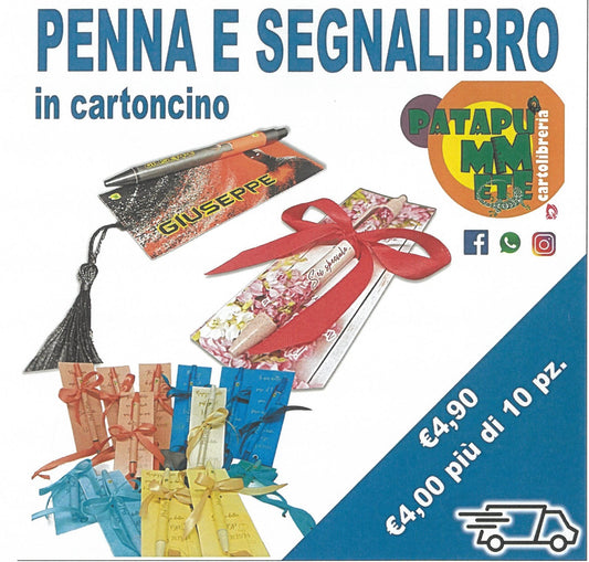PENNA E SEGNALIBRO in cartoncino