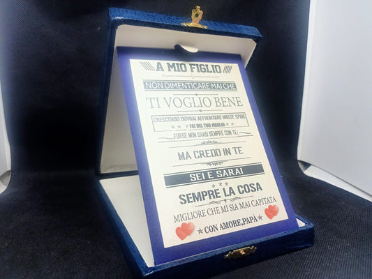 TARGA CON ASTUCCIO IN LEGNO