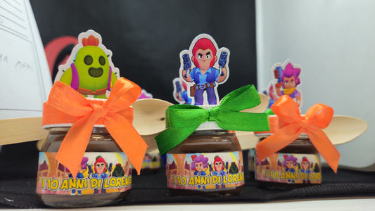 MINI VASETTO NUTELLA 25 gr COMPLETA CUCCH. + FIOCCO