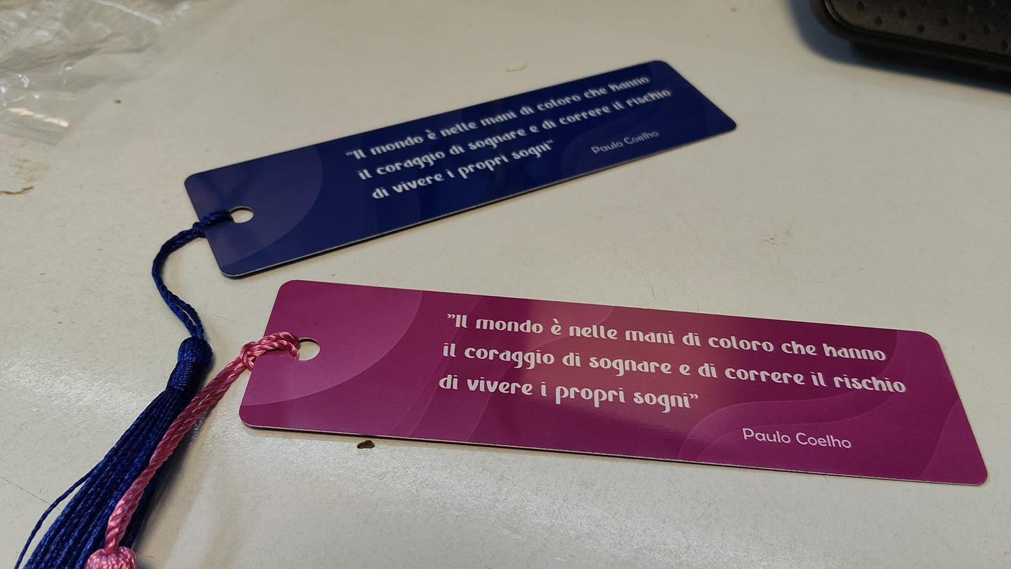 SEGNALIBRO ALLUMINIO CON NAPPINA