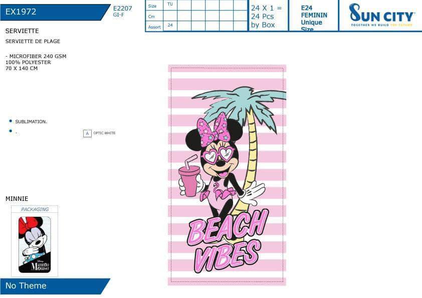 TELO MARE PERSONAGGI CARTONI 70X140 CM