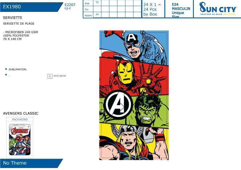 TELO MARE PERSONAGGI CARTONI 70X140 CM