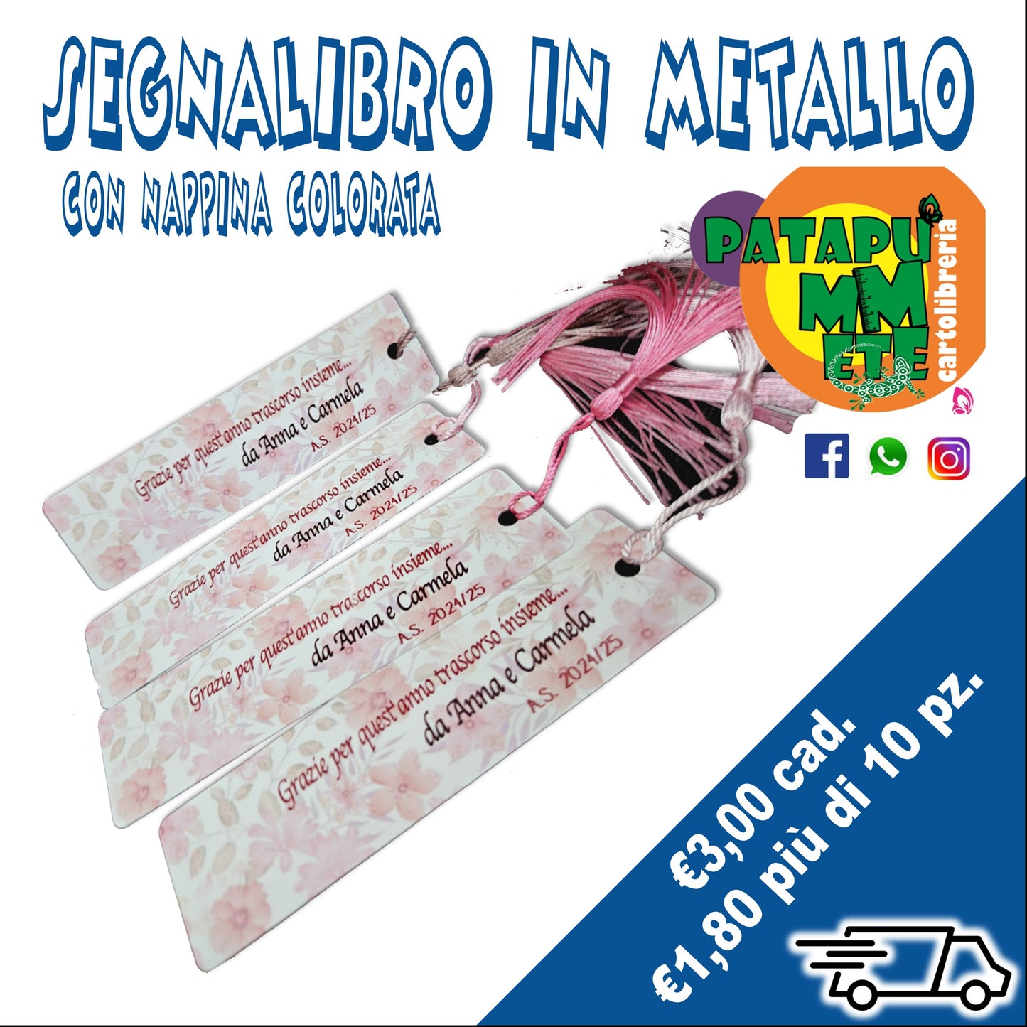 SEGNALIBRO ALLUMINIO CON NAPPINA