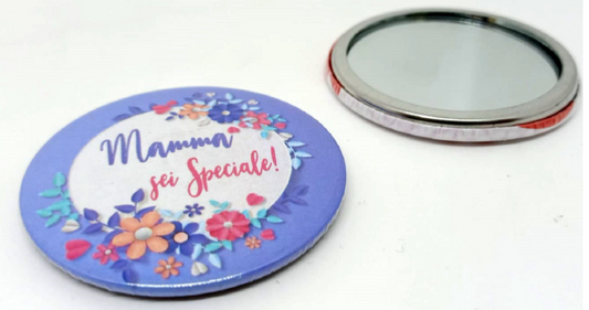 SPECCHIETTO ROTONDO 5,8 CM PERSONALIZZATO